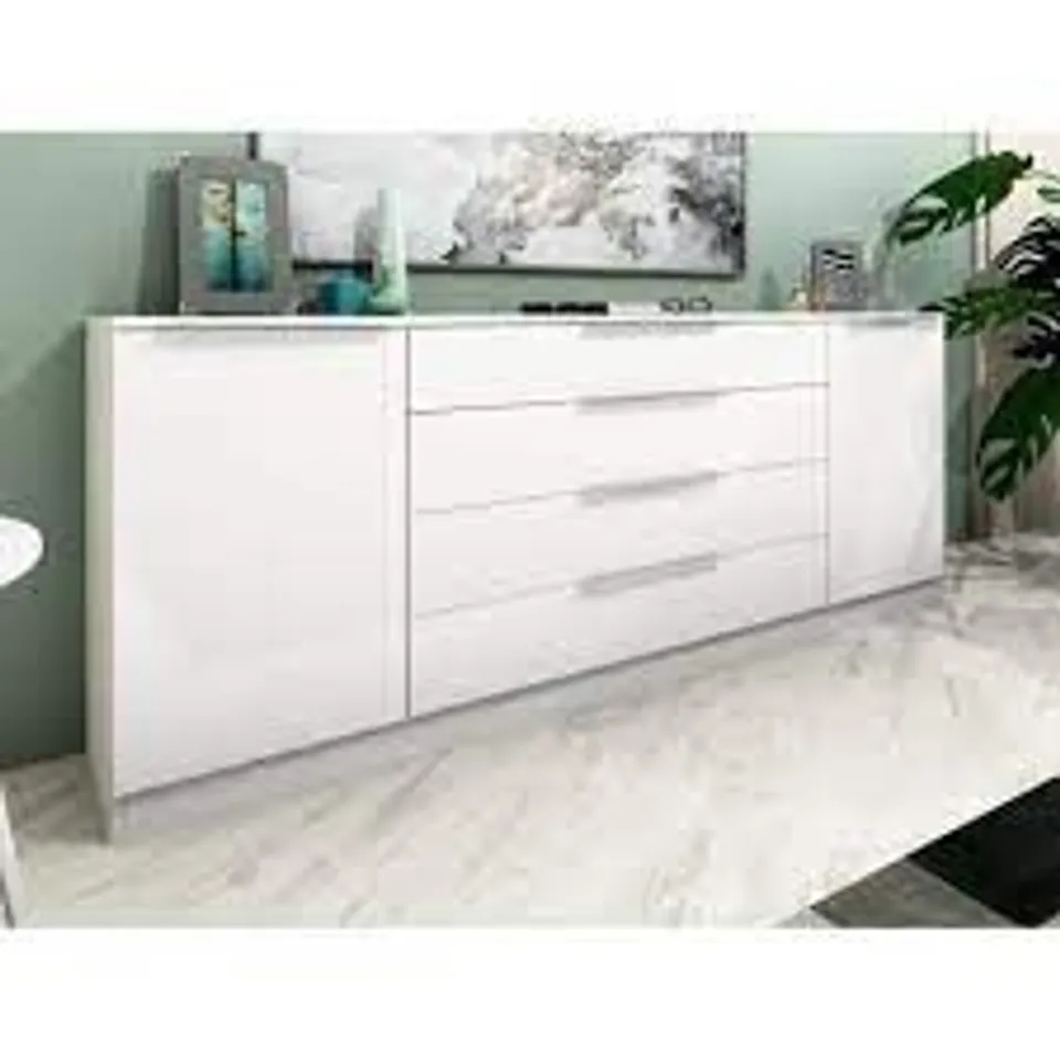 BOXED ANDII WHITE HIGH GLOSS SIDEBOARD (1 BOX)