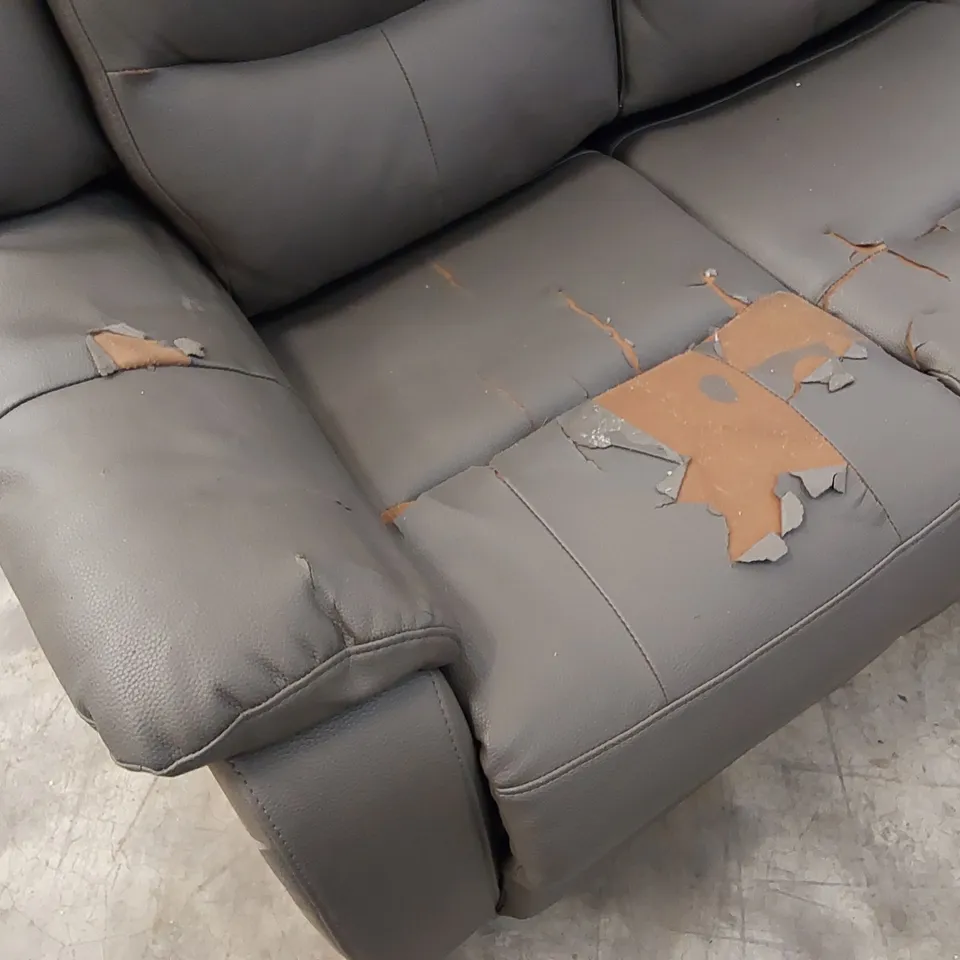 QUALITY DESIGNER 3 SEATER MANUAL RECLINER LEATHER SOFA 