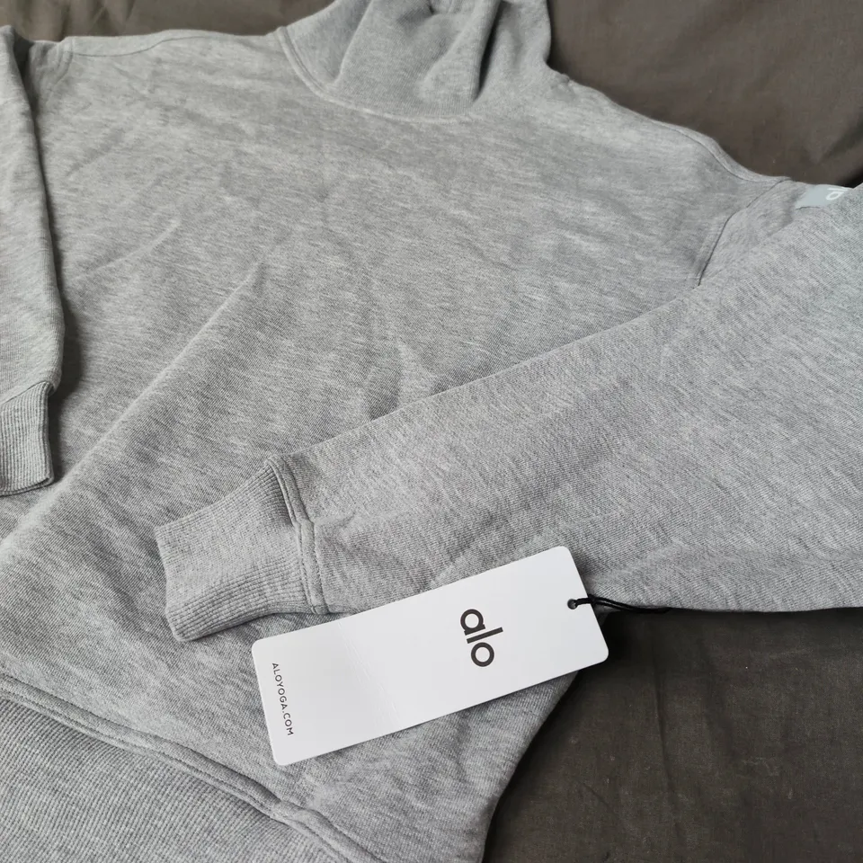 ALO YOGA HAZY MOCK NECK PULLOVER – GREY - SIZE XS