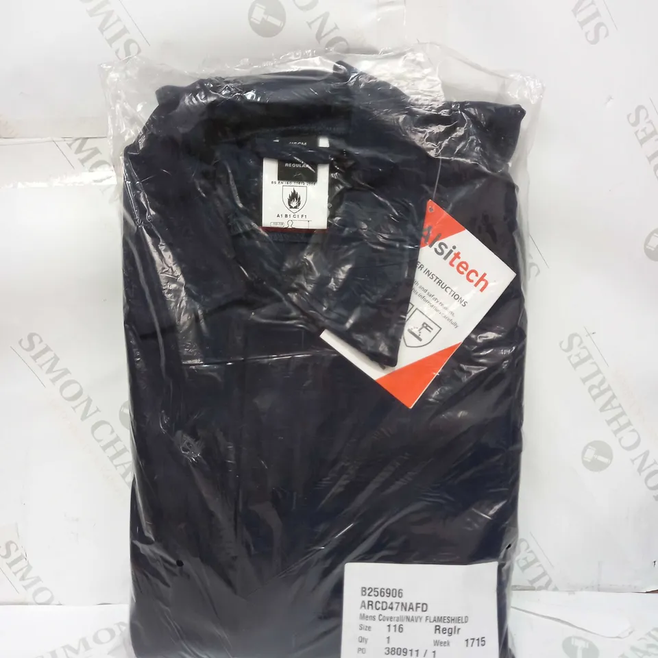 BRAND NEW ALSITECH NAVY FLAMESHIELD MENS COVERALL - SIZE 116 REGULAR 