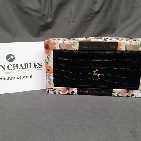BOXED ASHWOOD GENUINE LEATHER PURSE BLACK