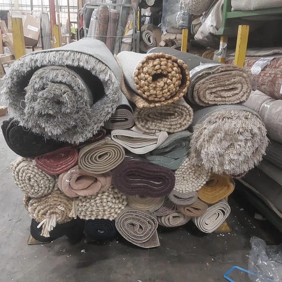 STILLAGE CONTAINING APPROXIMATELY  26x ASSORTED DESIGNER RUGS - STILLAGE NOT INCLUDED