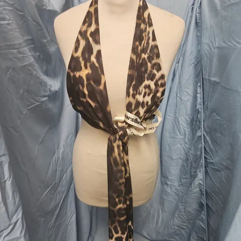 MARS THE LABEL LEOPARD PRINT HALTERNECK TOP – UK SIZE 8