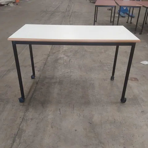 MOBILE TABLE WITH WOODEN TOP