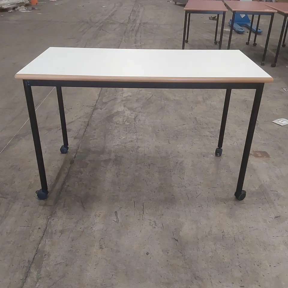 MOBILE TABLE WITH WOODEN TOP