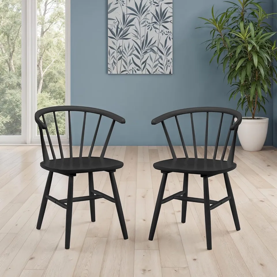 BOXED SET OF 2 JULIAN BOWEN MODENA DINING CHAIRS - BLACK (1 BOX)
