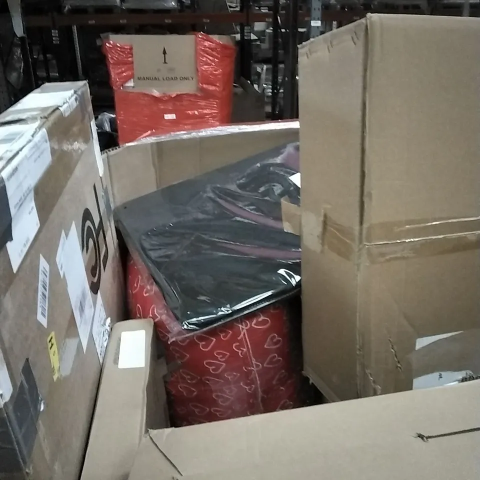 PALLET OF HOUSEHOLD ITEMS TO INCLUDE TOILET SEAT,TOILET PAPER, CRAFT WOK,32 INCH GAMING MONITOR AND OTHER ASSORTED ITEMS...