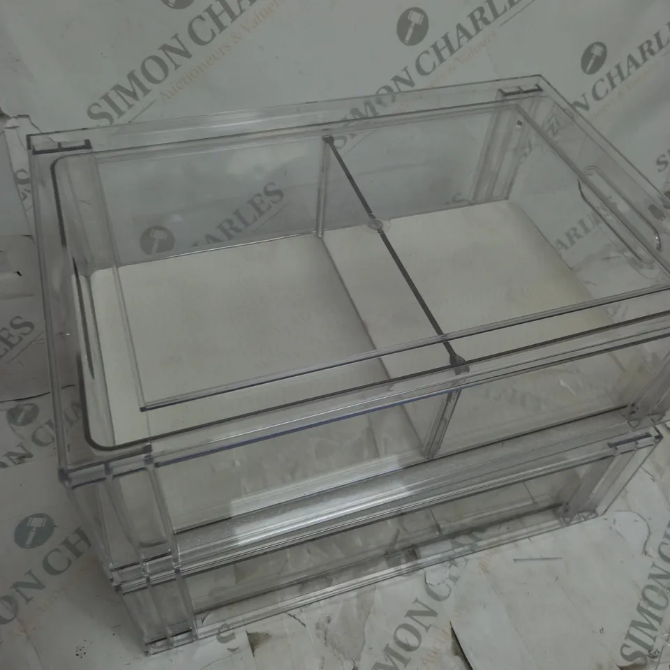 BOXED COOK'S ESSENTIALS SET OF 2 STACKABLE STORAGE DRAWERS WITH DIVIDERS