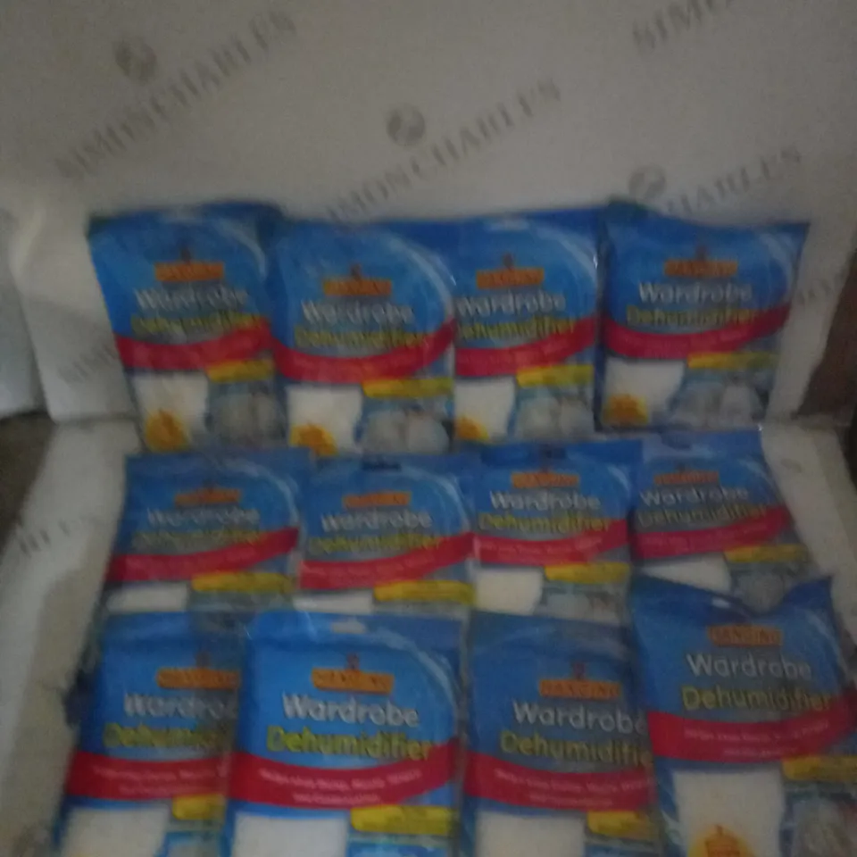12 BAGS OF HANGING WARDROBE DEHUMIDIFIERS 