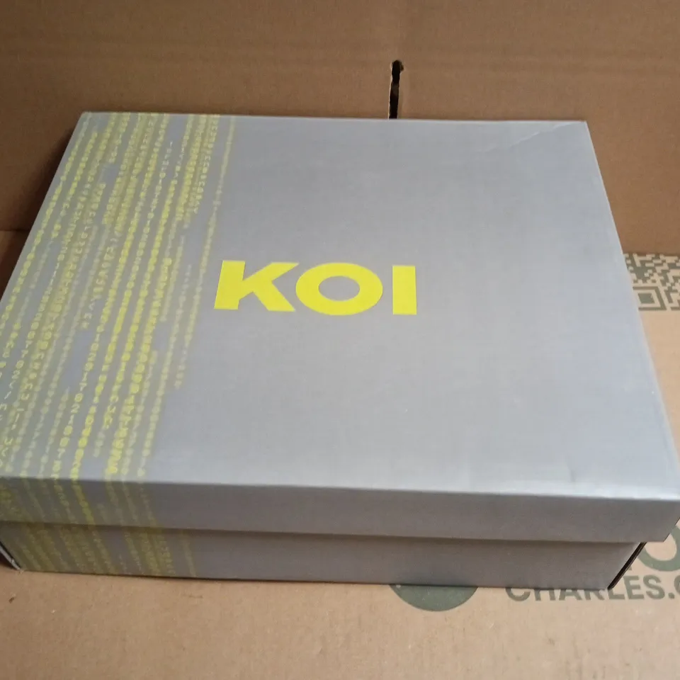 BOXED KOI DELANO MEN'S BLACK PLATFORM HEELED BOOTS – UK9