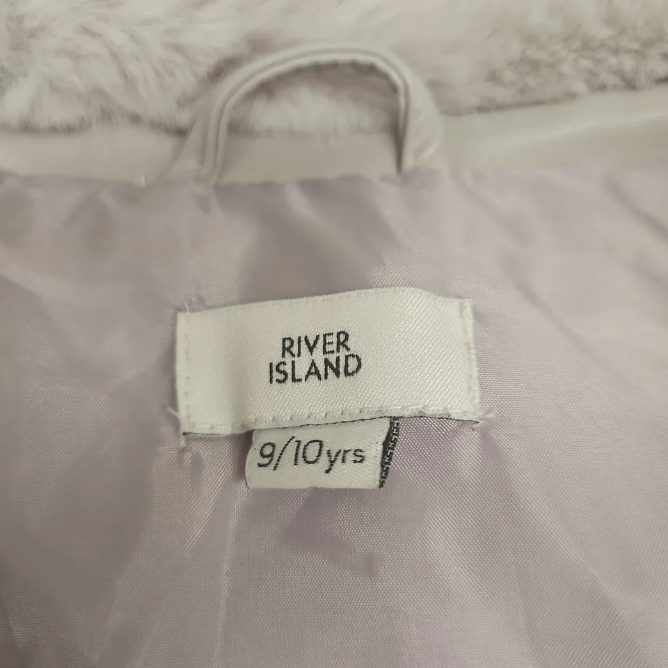 RIVER ISLAND GIRLS' FAUX FUR COAT – UK 9-10 (9/10 YRS) – MINK