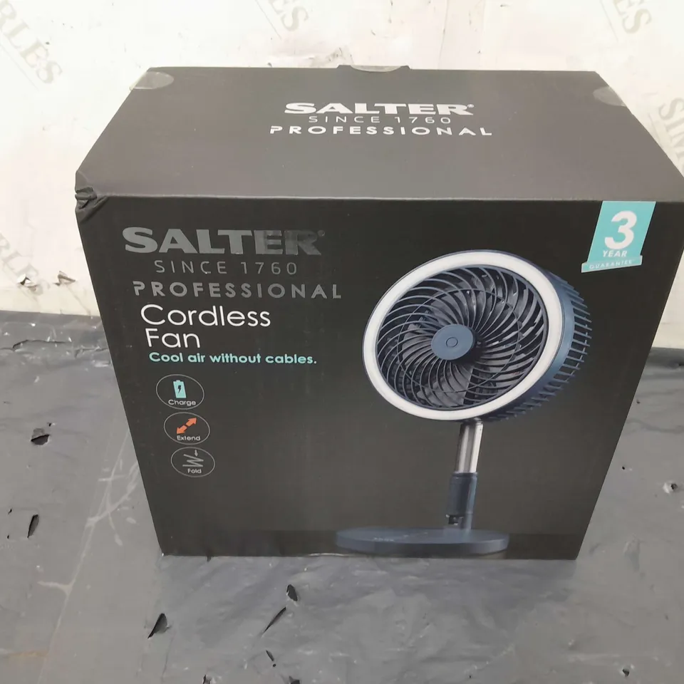 BOXED AND SEALED SALTER CORDLESS FAN