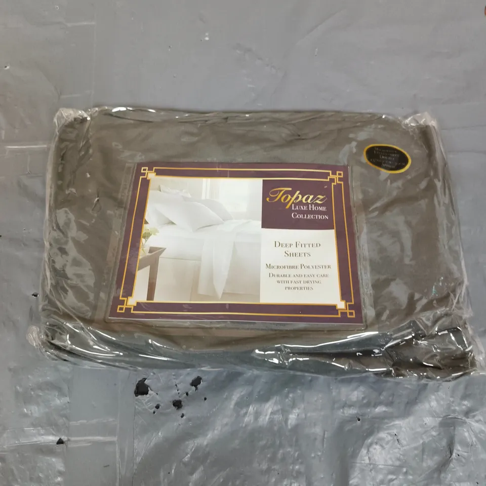 TOPAZ LUXE HOME COLLECTION DEEP FITTED SHEETS - DOUBLE