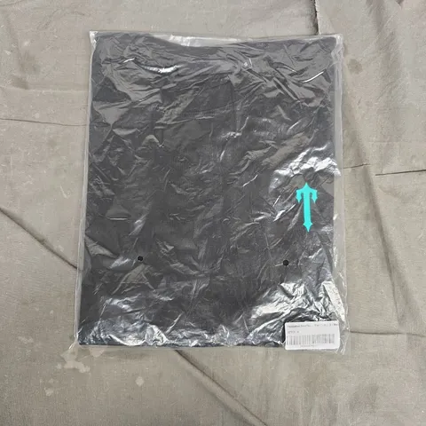 BAGGED TRAPSTAR FOUNDATION PRINT TEE - BLACK/TEAL - SIZE S