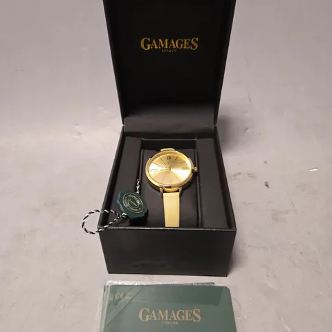 BOXED GAMAGES LADIES JUBILANT WATCH IN GOLD CHAMPAGNE