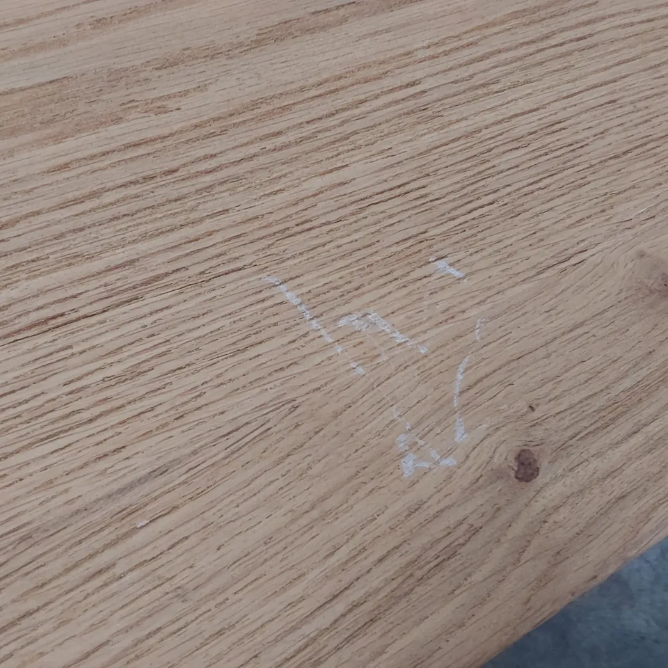 DESIGNER LIGHT OAK REFRECTORY TABLE ON X SUPPORTS 160cm