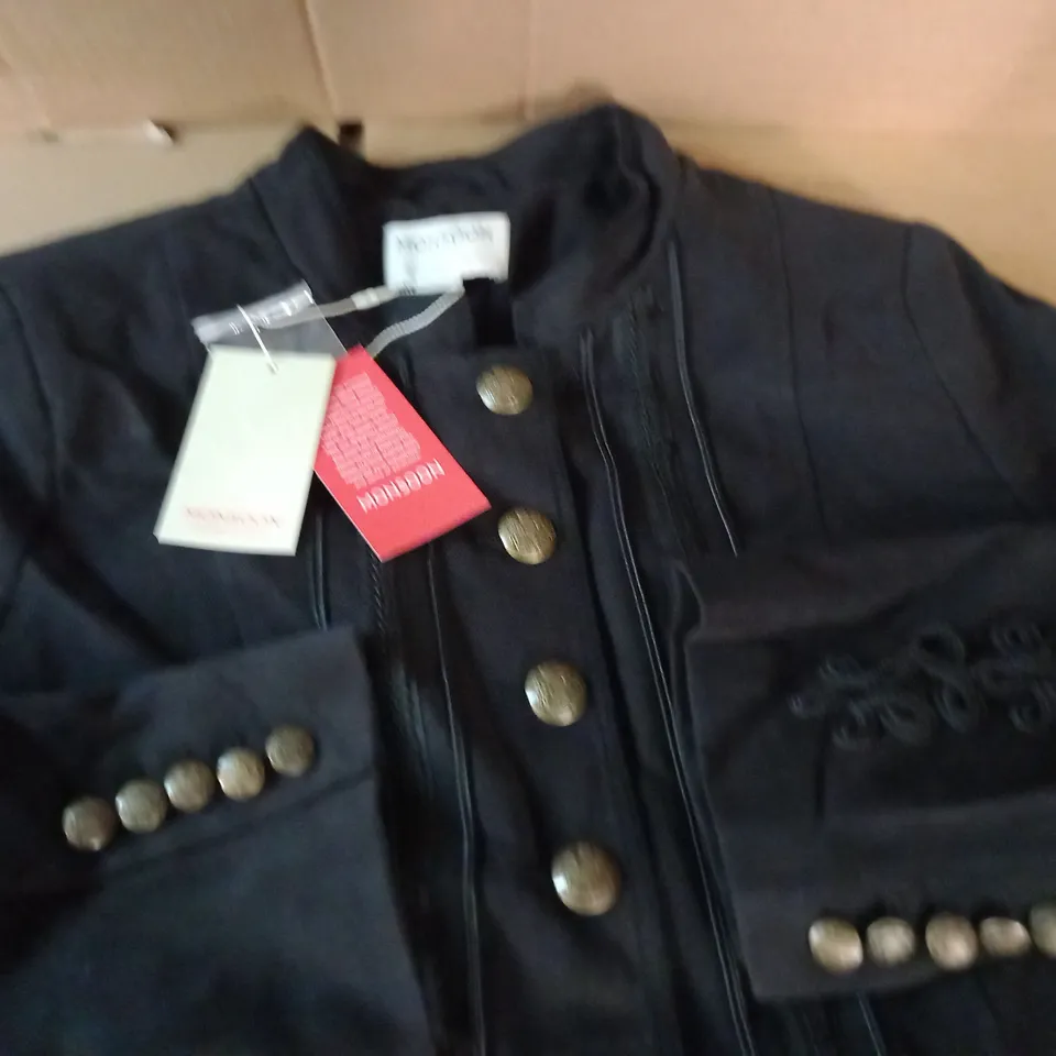 MONSOON MYLEEN MILITARY LONGLINE COAT IN BLACK - UK 18