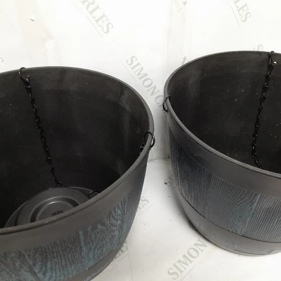 GRUMPY GARDENER SET OF 2 WHISKEY BARREL HANGING BASKETS