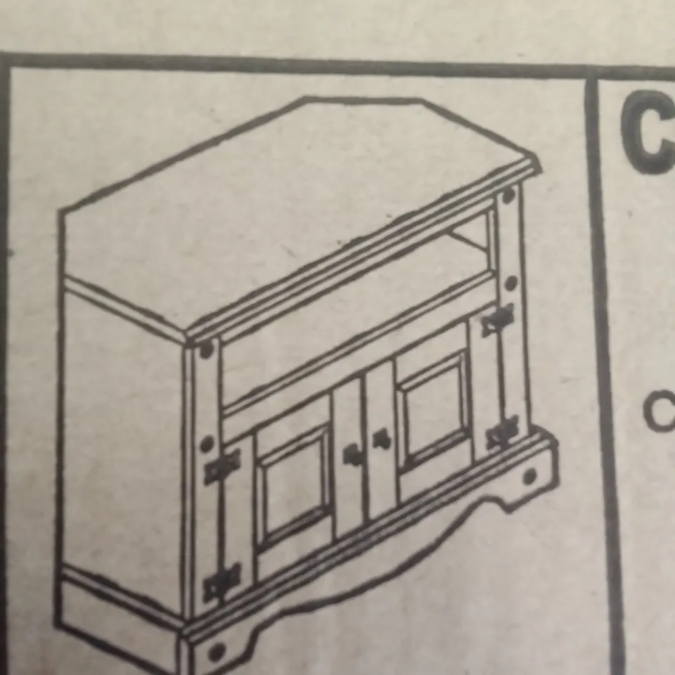 BOXEC CORONA CORNER TV CABINET - DISYRESSED WAX PINE 