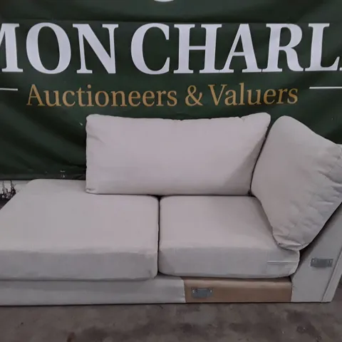 QUALITY DESIGNER RHF CHAISE SECTION - LIGHT GREY FABRIC