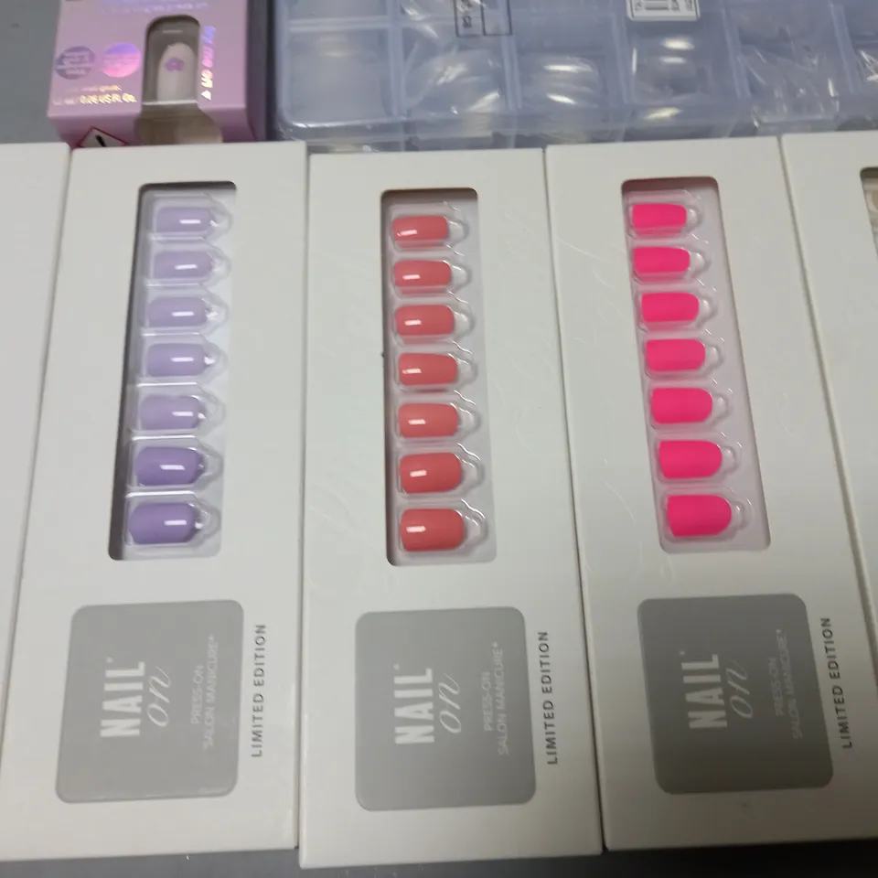 LOT OF 7 ASSORTED ARTIFICIAL NAIL PACKS