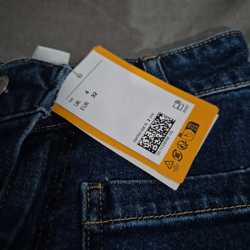 H&M WIDE-LEG DENIM JEANS – HIGH WAIST, FULL LENGTH, UK 4 (EU 32, US 0)