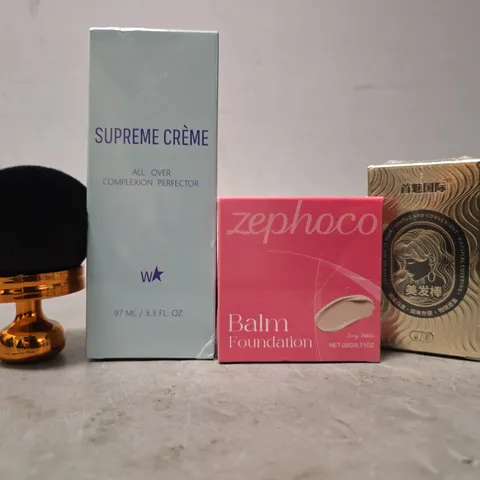 APPROXIMATELY 15 ASSORTED HEALTH & BEAUTY ITEMS TO INCLUDE - SUPREME CREME , ZEPHOCO BALM , TANNING BRUSH ETC