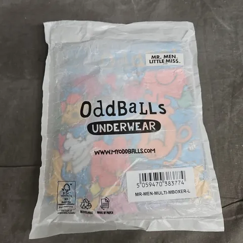 ODDBALLS UNDERWEAR – MR MEN & LITTLE MISS MULTI BOXER, SIZE L