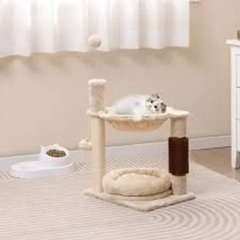 BOXED 4 IN 1 CAT TREE WITH CAT SELF GROOMER AND SISAL COVERED SCRATCHING POST