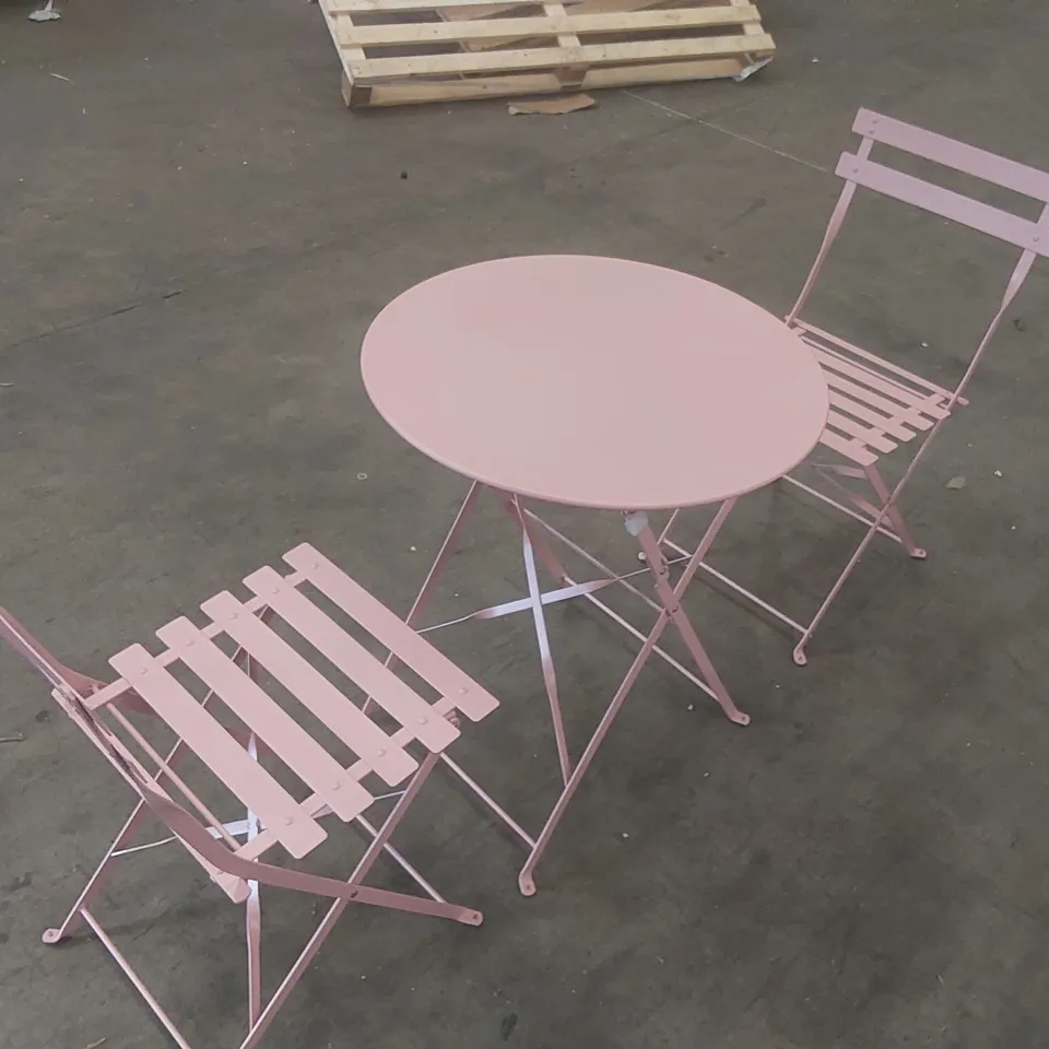 3-PIECE FOLDING BISTRO SET, OUTDOOR GARDEN METAL TABLE AND CHAIRS