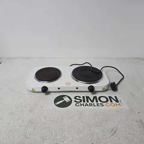PORTABLE ELECTRIC DOUBLE HOT PLATE β WHITE, 2-BURNER UNBOXED
