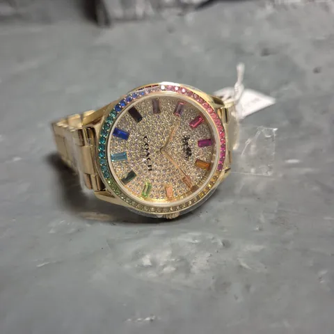 COACH PRESTON STAINLESS STEEL WITH RAINBOW