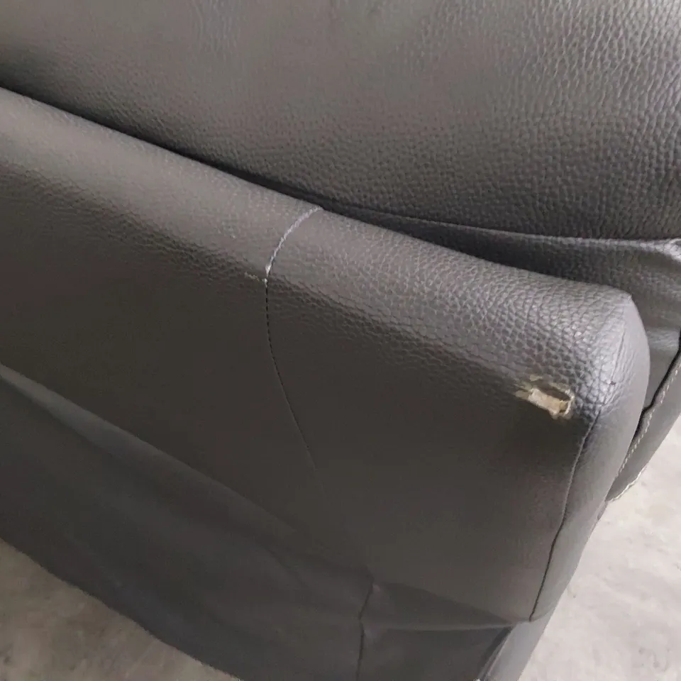 DESIGNER POWER RECLINING CORNER GROUP BROWN LEATHER WITH CONTRASTING STITCHING 
