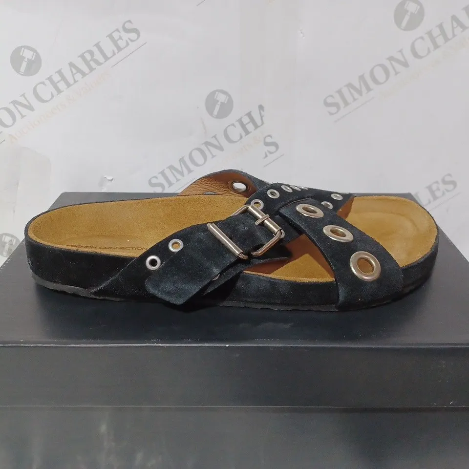 BOXED FRENCH CONNECTION LADIES SUEDE SANDAL - SIZE 7