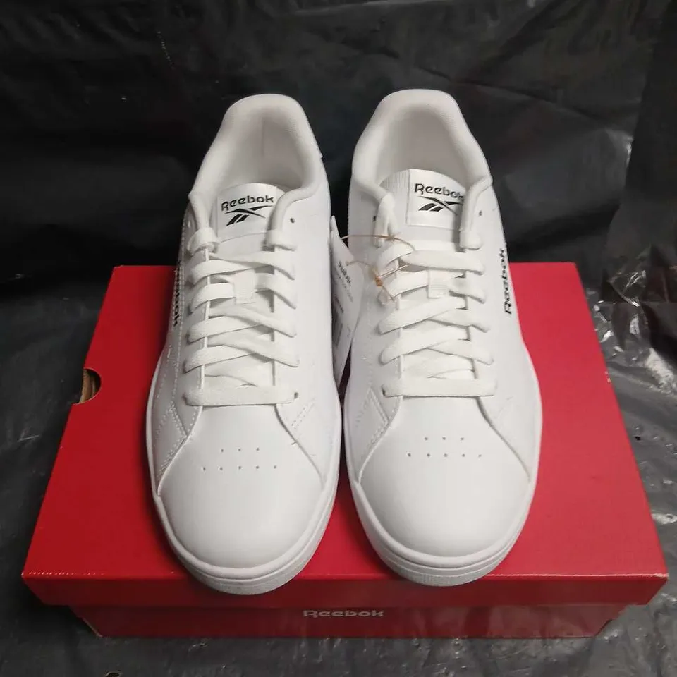 REEBOK COURT CLEAN UNISEX WHITE SNEAKERS – UK 6.5