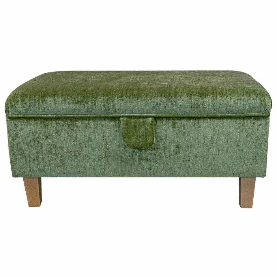 BOXED 70CM WIDE RECTANGLE SOLID COLOUR STORAGE OTTOMAN