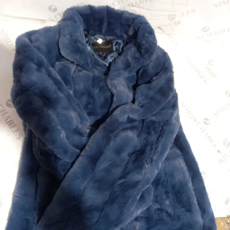 CENTIGRADE FAUX FUR COAT NAVY SIZE XS