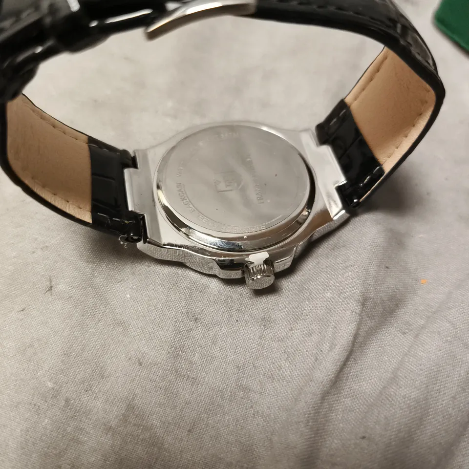 MENS FRANK SCHMIDT WATCH – TEXTURED DIAL WITH DATE – LEATHER STRAP- MODEL: FSL AMBASSADOR – 3ATM WATER RESISTANT - GREEN