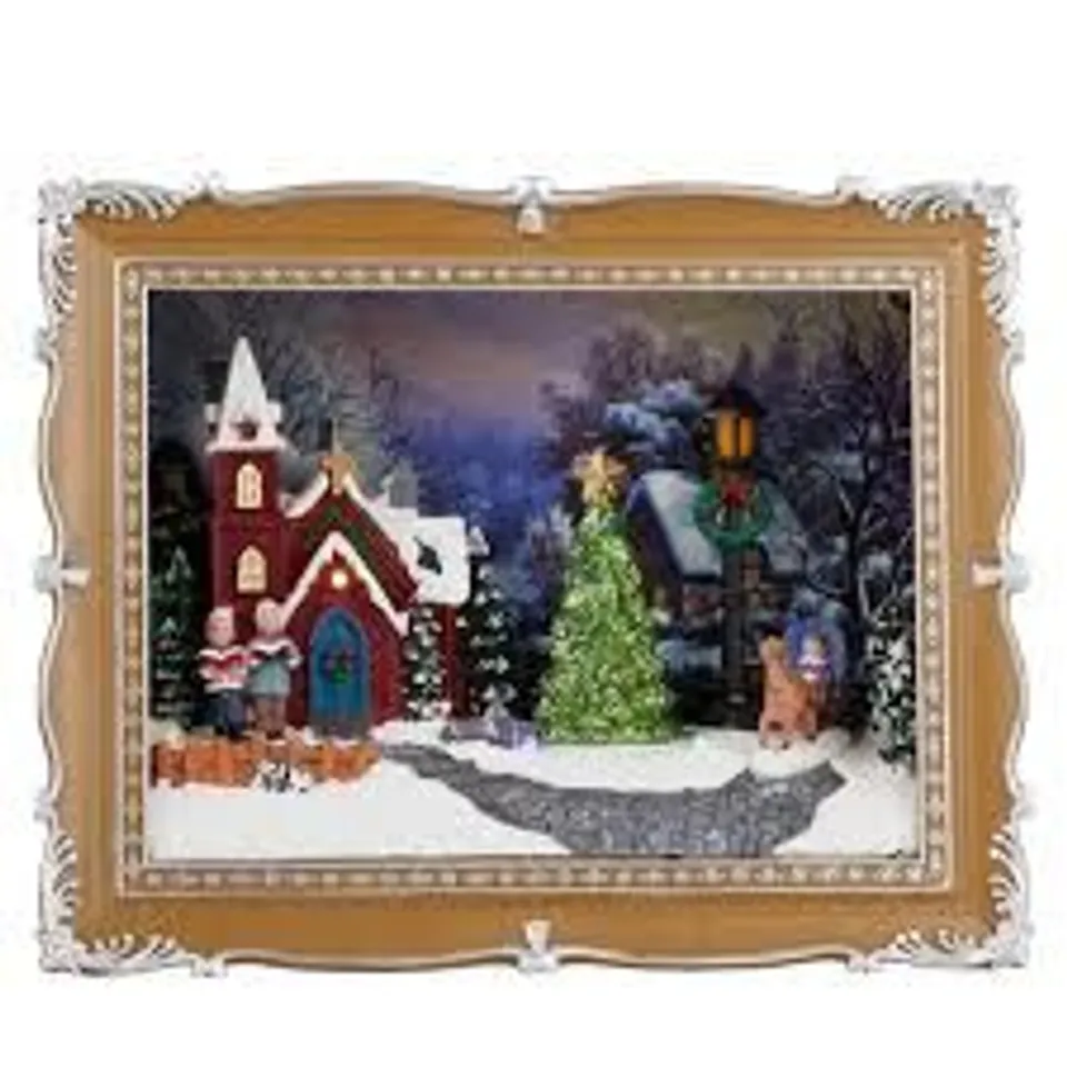 SANTA EXPRESS MOVING CHRISTMAS SCENE IN PHOTO FRAME