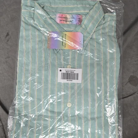 ABERCROMBIE & FITCH FOR THE TREVOR PROJECT SHIRT IN GREEN SIZE XXL