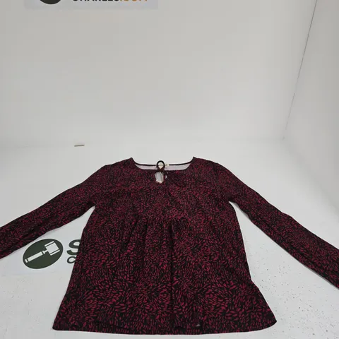 MUDFLOWER WOMEN'S PATTERNED LONG-SLEEVE DRESS – UK 10 (EU 38, US 6) PINK/BLACK