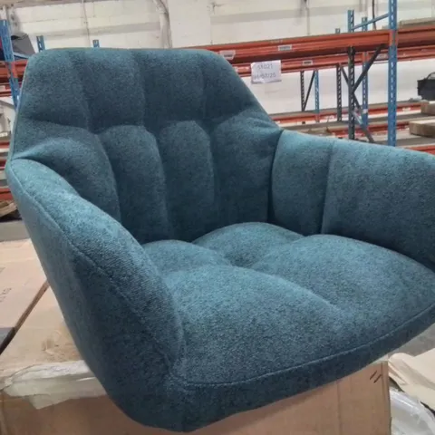 BOXED SET OF 2 GREEN FABRIC UPHOLSTERED SIDE/DINING CHAIRS