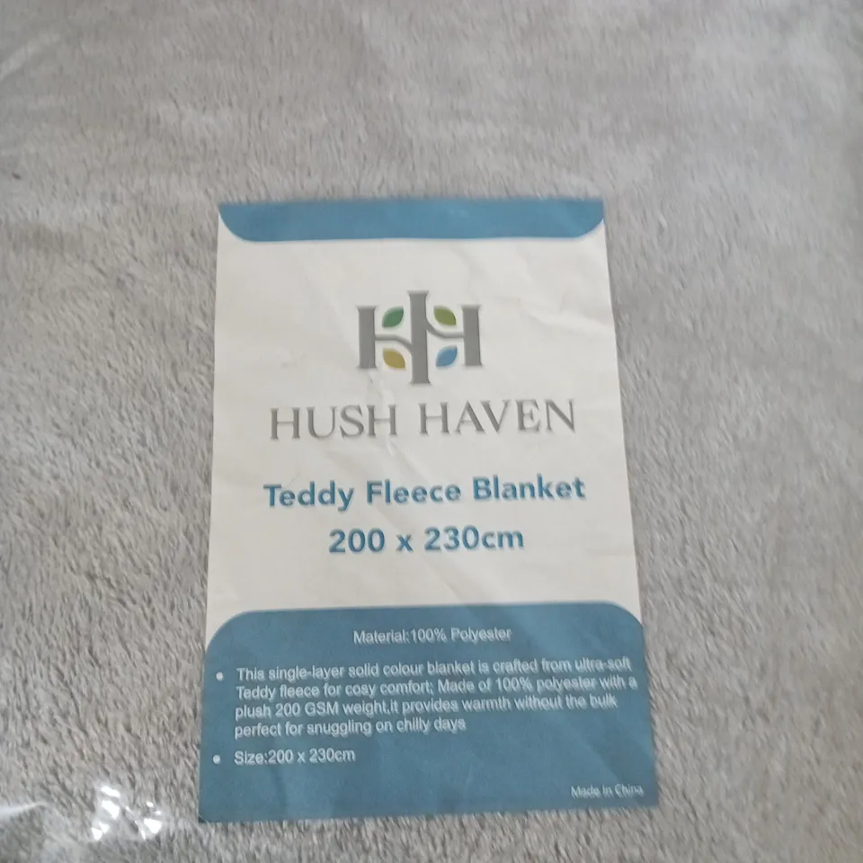 HUSH HAVEN TEDDY FLEECE BLANKET 200 X 230 CM