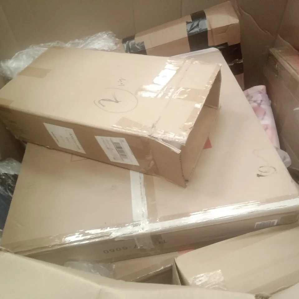 PALLET OF ASSORTED ITEMS INCLUDING ELEGANT SMART MIRROR, KIDS PLAY TENT, WALL MOUNTED GARMENT RACK, TROLLEY, TOY GUN