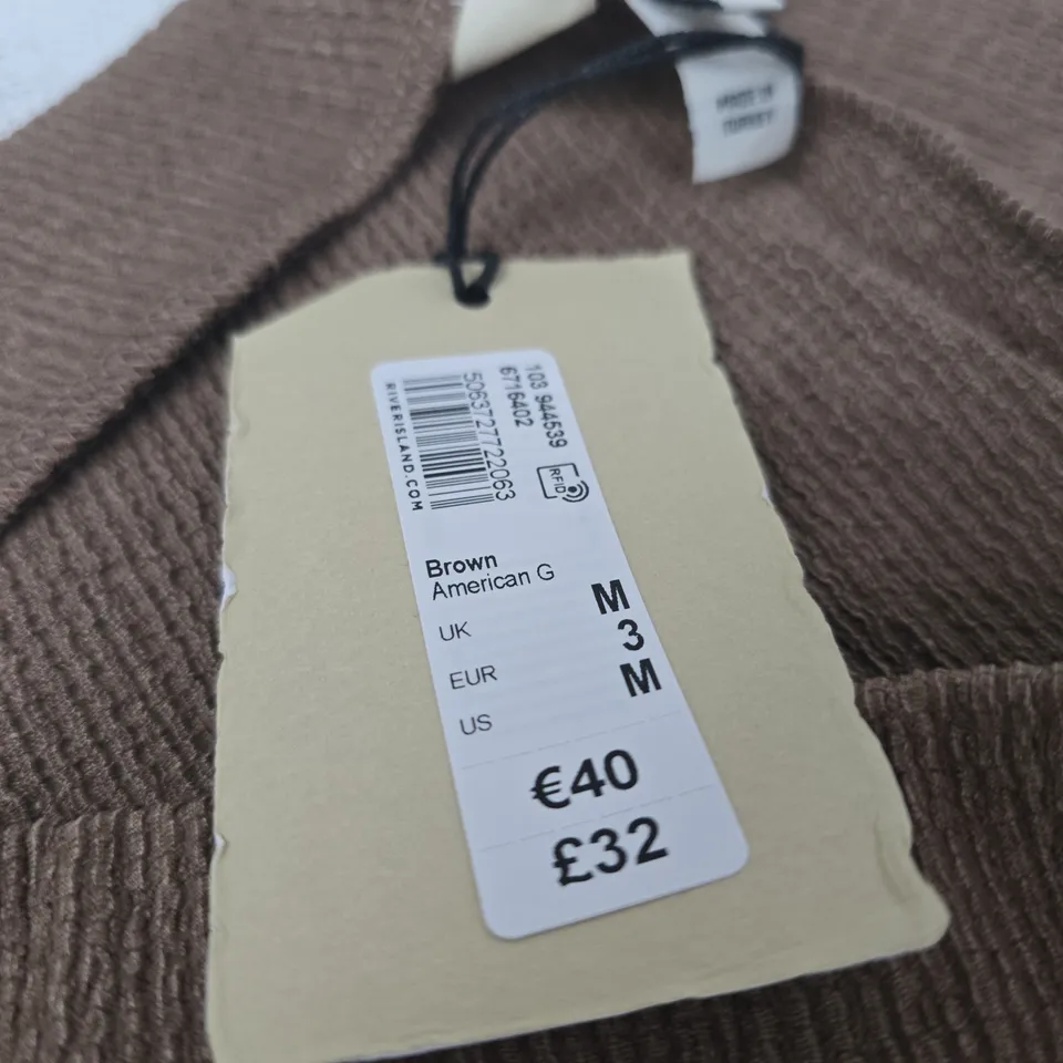River Island Studios brown ribbed knit trousers – UK M