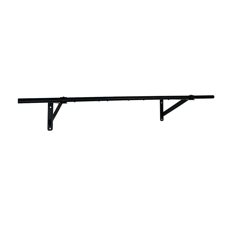 OYPLA 4FT WALL MOUNTED GARMENT CLOTHES RAIL SUPER HEAVY DUTY ALL METAL BLACK