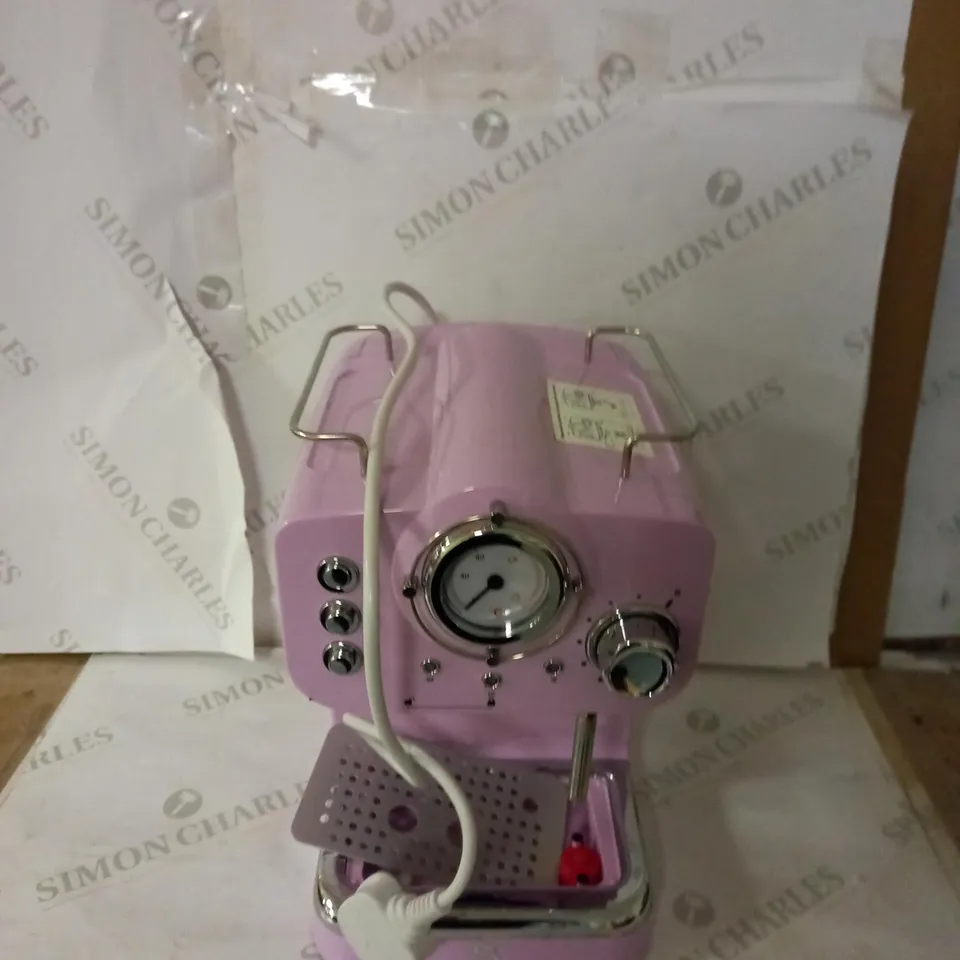 SWAN RETRO PUMP ESPRESSO COFFEE MACHINE - PINK
