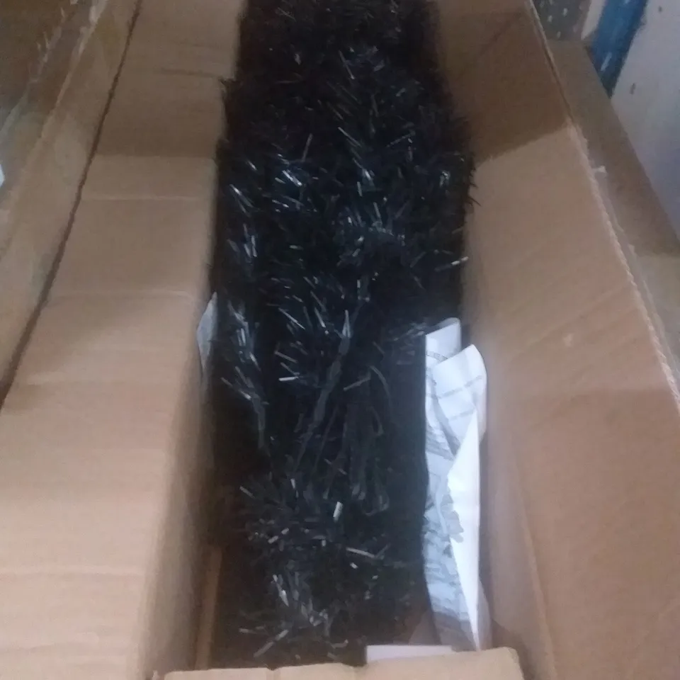 BOXED 150CM PRE-LIT DELUXE BLACK CHRISTMAS TREE