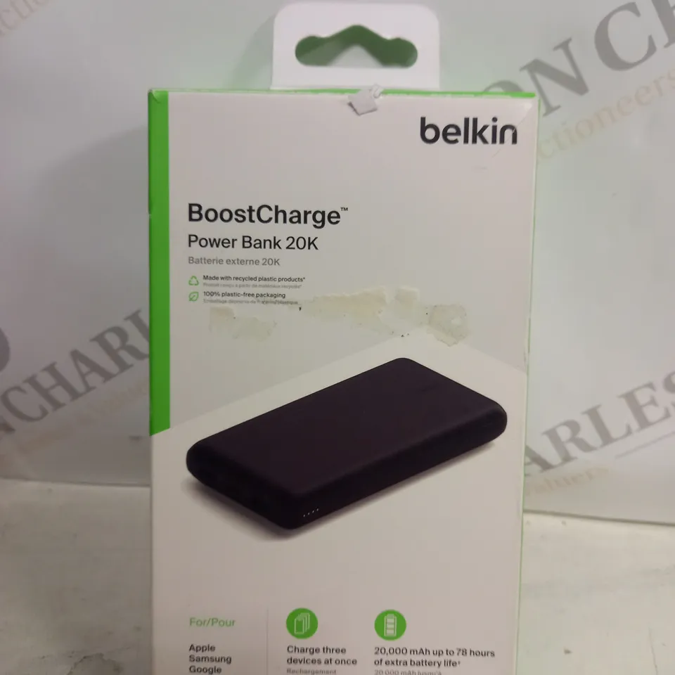 BOXED BELKIN BOOSTCHARGE POWER BANK 20K IN BLACK