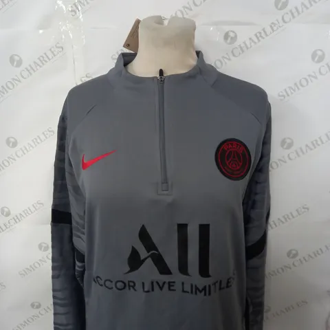 NIKE PSG FC 1/4 ZIP TRAINING TOP SIZE M